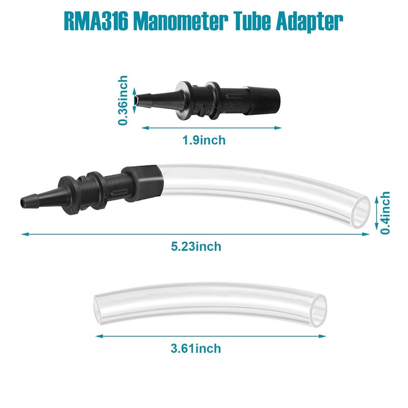 SuperDi RMA316 Manometer Tube Adapter,Pressure Tube Adapter Fitting,3/16 in. to 5/16 Manometer Fittings Adapter Fit for Fieldpiece Manometer Inlet and Outlet Valves on Various Models of Gas Appliances-2PCS - Image 2
